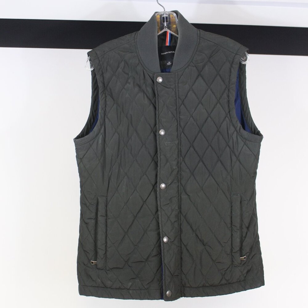 Banana Republic Men’s Quilted Vest Olive Green‎ Size M Fall 2013